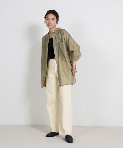 select MOCA（セレクトモカ）の「スラブストレートデニムパンツ（デニムパンツ・レディース・インディゴブルー/ライトインディゴブルー/ホワイト/ブラック/ナチュラル・SMALL/LARGE/MEDIUM）」の16枚目の写真