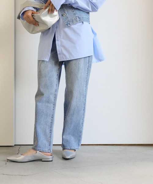【BOTTEGA VENETA】ストレート デニムパンツ/関税送料込 インディゴインディゴ ワイドレッグ デニムパンツ| Bottega