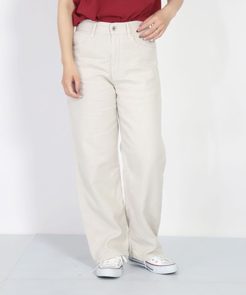 D.M.G 綿麻サージ 5Pワイドパンツ D.M.G. ドミンゴ DMG 綿麻サージ5Pワイドパンツ 11-189l カラー