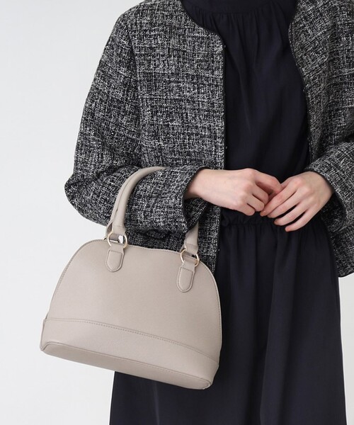 THE SHOP TK （ザ ショップ ティーケー ）の「◆【セレモニー／入卒】【エコバッグ付き】【裏地抗菌防臭】ラウンドハンドバッグ（ハンドバッグ・レディース・オフホワイト/ブラック/ライトベージュ・00）」の3枚目の写真