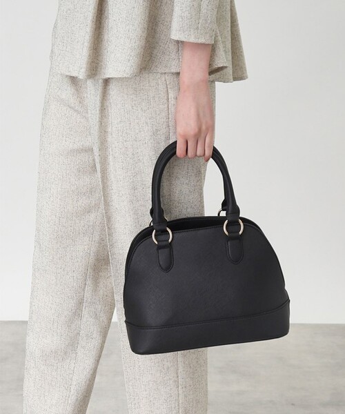 THE SHOP TK （ザ ショップ ティーケー ）の「◆【セレモニー／入卒】【エコバッグ付き】【裏地抗菌防臭】ラウンドハンドバッグ（ハンドバッグ・レディース・オフホワイト/ブラック/ライトベージュ・00）」の2枚目の写真