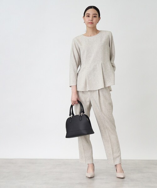 THE SHOP TK （ザ ショップ ティーケー ）の「◆【セレモニー／入卒】【エコバッグ付き】【裏地抗菌防臭】ラウンドハンドバッグ（ハンドバッグ・レディース・オフホワイト/ブラック/ライトベージュ・00）」の8枚目の写真