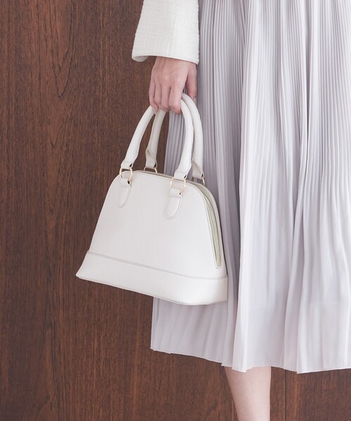 THE SHOP TK （ザ ショップ ティーケー ）の「◆【セレモニー／入卒】【エコバッグ付き】【裏地抗菌防臭】ラウンドハンドバッグ（ハンドバッグ・レディース・オフホワイト/ブラック/ライトベージュ・00）」の9枚目の写真