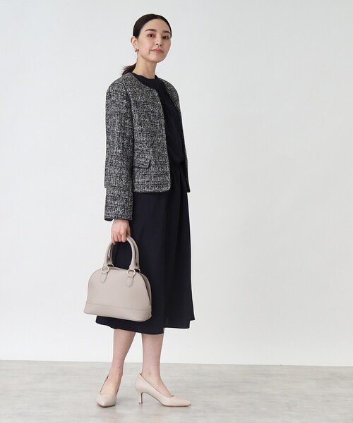 THE SHOP TK （ザ ショップ ティーケー ）の「◆【セレモニー／入卒】【エコバッグ付き】【裏地抗菌防臭】ラウンドハンドバッグ（ハンドバッグ・レディース・オフホワイト/ブラック/ライトベージュ・00）」の11枚目の写真