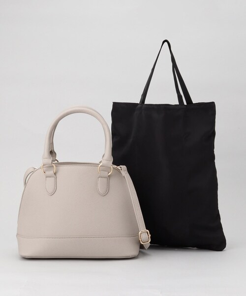THE SHOP TK （ザ ショップ ティーケー ）の「◆【セレモニー／入卒】【エコバッグ付き】【裏地抗菌防臭】ラウンドハンドバッグ（ハンドバッグ・レディース・オフホワイト/ブラック/ライトベージュ・00）」の13枚目の写真