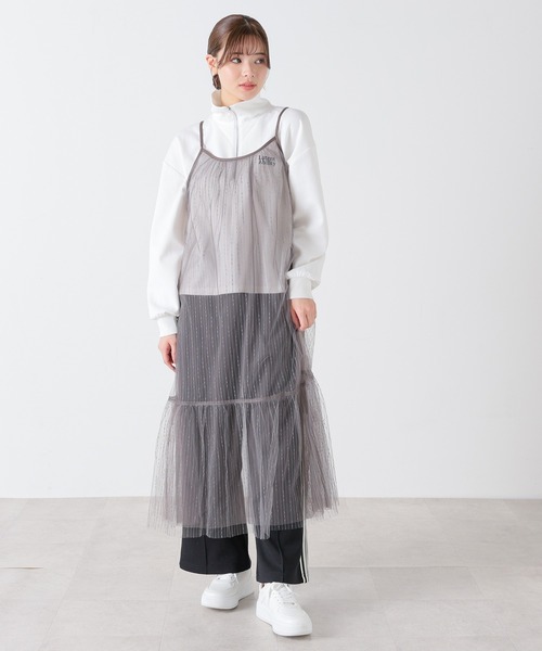 Honeys（ハニーズ）の「キャミチュールワンピース（ワンピース・レディース・アイボリー/ブラック/チャコールグレー・M/L/S/LL）」の11枚目の写真