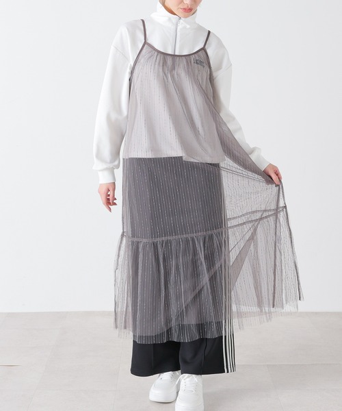 Honeys（ハニーズ）の「キャミチュールワンピース（ワンピース・レディース・アイボリー/ブラック/チャコールグレー・M/L/S/LL）」の12枚目の写真