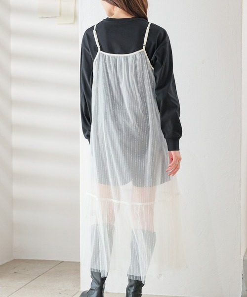 Honeys（ハニーズ）の「キャミチュールワンピース（ワンピース・レディース・アイボリー/ブラック/チャコールグレー・M/L/S/LL）」の21枚目の写真