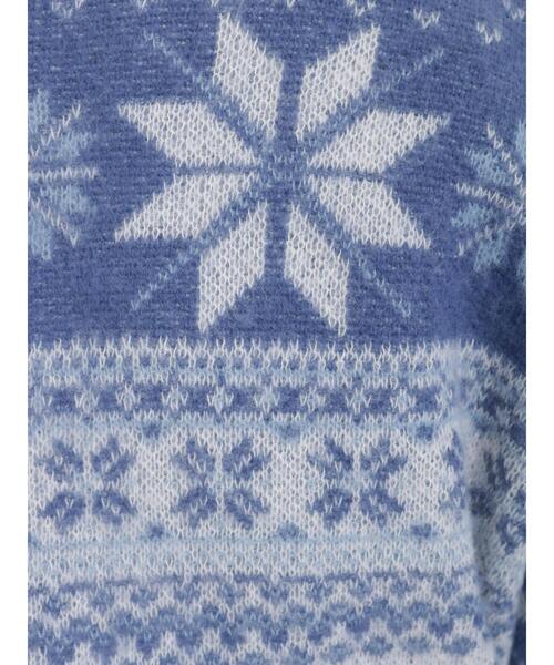 Samansa Mos2(サマンサ モスモス)の「【マシンウォッシャブル】雪柄ジャカード前後2WAYニット(カーディガン/ボレロ・レディース・パープル/ブラック/レッド/ミント/ブルー/ブラウン・F)」の14枚目の写真