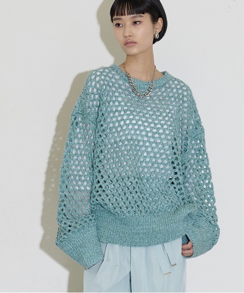 Auntie Rosa - 【新品未使用】メランジメッシュニット プルオーバー レディース THE Yon THE YOn（ザヨン）の「メランジメッシュニットプルオーバー