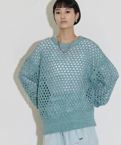 THE YOn（ザヨン）の「メランジメッシュニットプルオーバー（ニット/セーター・レディース・ホワイト/ピンク/グリーン/イエロー/グレイッシュベージュ・FREE）」の22枚目の写真