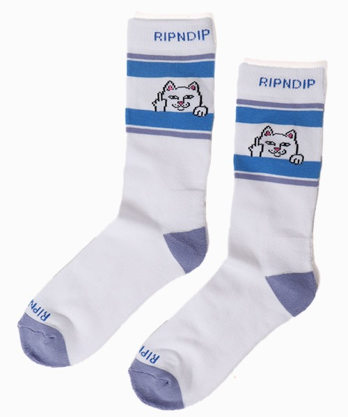 RIPNDIP（リップンディップ）の「RIPNDIP/リップンディップ PEEKING NERMAL SOCKS 靴下（ソックス/靴下・メンズ・ホワイト系1・FREE）」の2枚目の写真