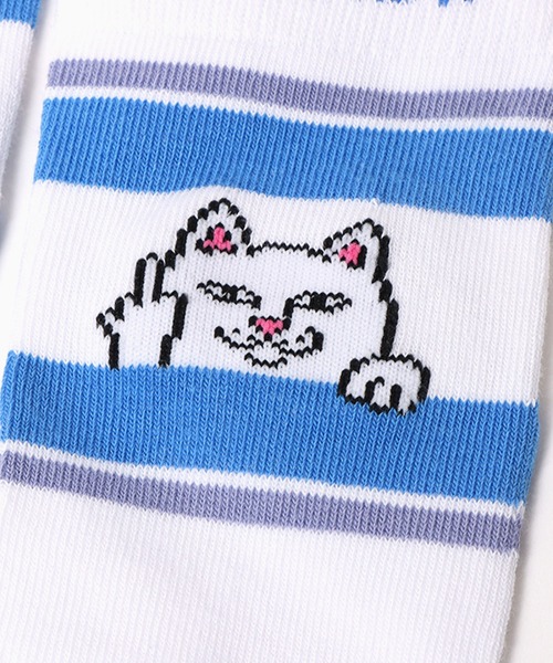 RIPNDIP（リップンディップ）の「RIPNDIP/リップンディップ PEEKING NERMAL SOCKS 靴下（ソックス/靴下・メンズ・ホワイト系1・FREE）」の4枚目の写真
