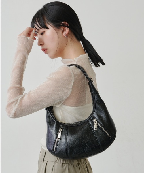 Aunt Marie's(アントマリーズ)の「ワンハンドルZIPポケットミニBAG(ハンドバッグ・レディース・ホワイト/ブラック・FREE)」の9枚目の写真