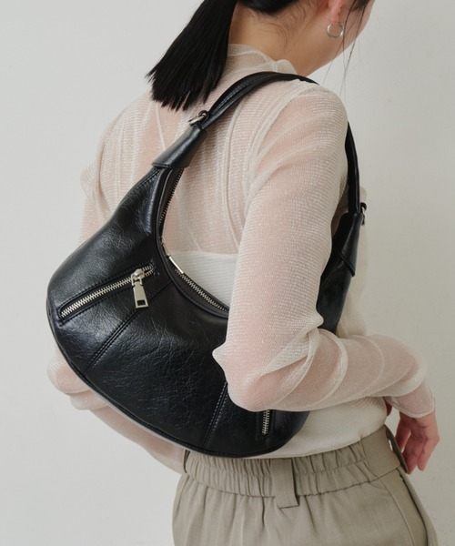 Aunt Marie's(アントマリーズ)の「ワンハンドルZIPポケットミニBAG(ハンドバッグ・レディース・ホワイト/ブラック・FREE)」の10枚目の写真