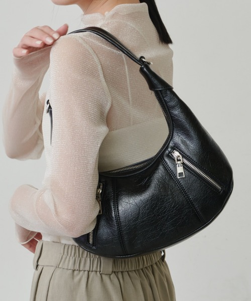 Aunt Marie's(アントマリーズ)の「ワンハンドルZIPポケットミニBAG(ハンドバッグ・レディース・ホワイト/ブラック・FREE)」の11枚目の写真