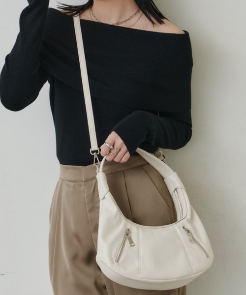 Aunt Marie's(アントマリーズ)の「ワンハンドルZIPポケットミニBAG(ハンドバッグ・レディース・ホワイト/ブラック・FREE)」の15枚目の写真