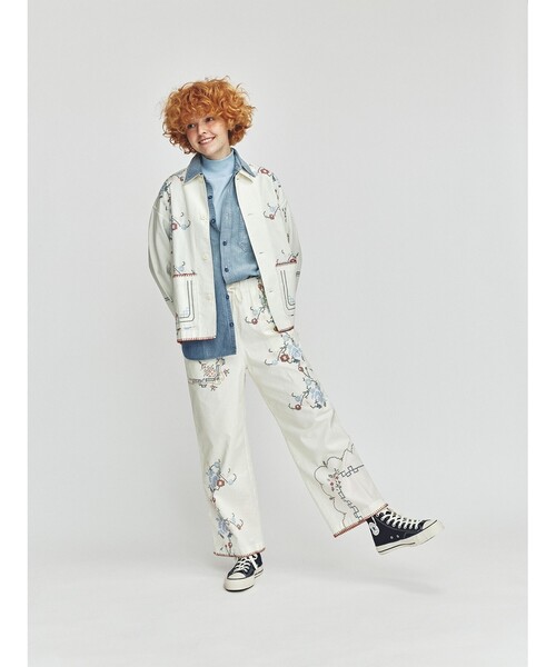BEAMS BOYビームスボーイ/クロスステッチ プリント パンツ BEAMS BOY（ビームスボーイ）の「BEAMS BOY / ボーイ クロス