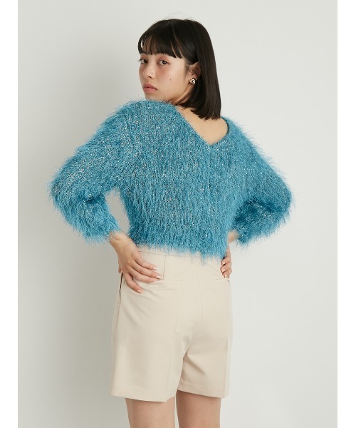 新品未使用【LILY BROWN 】フリンジ2wayトップス ニット LILY BROWN（リリーブラウン）の「フリンジ2wayトップス（ニット