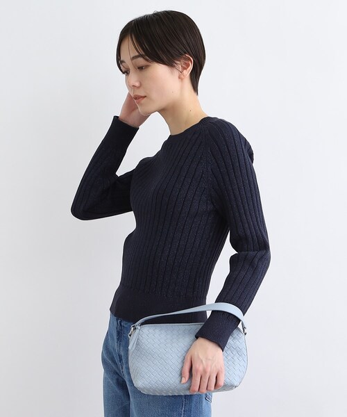 INDIVI(インディヴィ)の「◆【洗える/ラメ】ワイドリブニット(ニット/セーター・レディース・ネイビー/オフホワイト/サックスブルー・15 /13/19/05/38)」の21枚目の写真