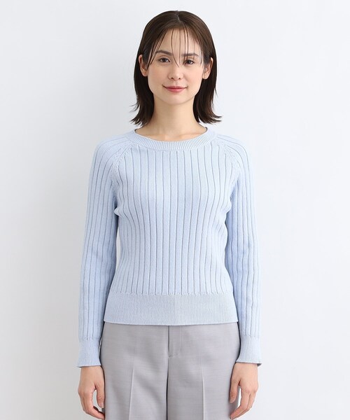 INDIVI(インディヴィ)の「◆【洗える/ラメ】ワイドリブニット(ニット/セーター・レディース・ネイビー/オフホワイト/サックスブルー・15 /13/19/05/38)」の18枚目の写真