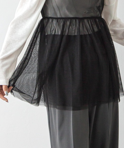 Chillfar（チルファー）の「チュールバックリボンオープンキャミ（キャミソール・レディース・ブラック/グレー/アイボリー・FREE）」の18枚目の写真