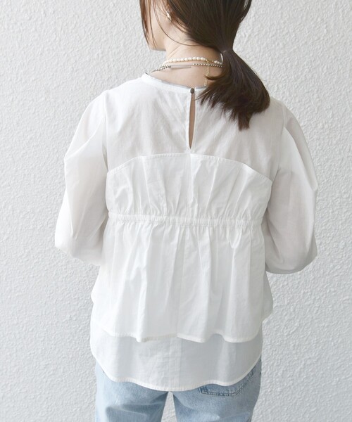 SHIPS(シップス)の「* 〈手洗い可能〉モイスト ブロード ドッキング風 ブラウス 24SS ◇(シャツ/ブラウス・レディース・ライトグリーン/ネイビー/オフホワイト・ONE SIZE)」の15枚目の写真