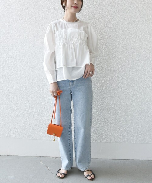 SHIPS(シップス)の「* 〈手洗い可能〉モイスト ブロード ドッキング風 ブラウス 24SS ◇(シャツ/ブラウス・レディース・ライトグリーン/ネイビー/オフホワイト・ONE SIZE)」の17枚目の写真