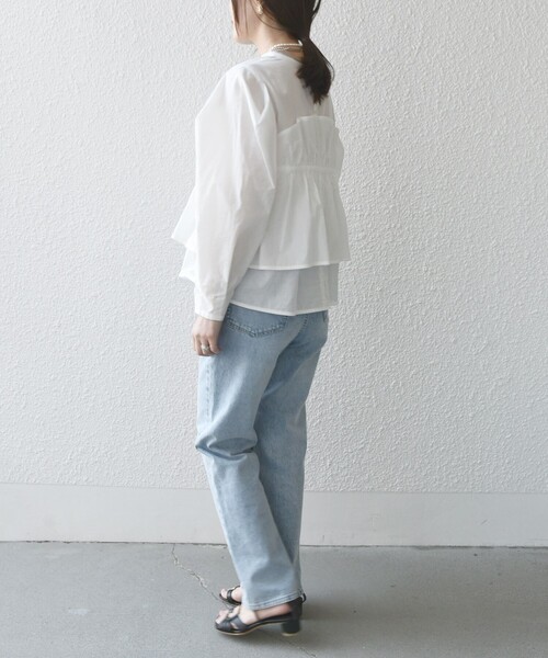 SHIPS(シップス)の「* 〈手洗い可能〉モイスト ブロード ドッキング風 ブラウス 24SS ◇(シャツ/ブラウス・レディース・ライトグリーン/ネイビー/オフホワイト・ONE SIZE)」の18枚目の写真