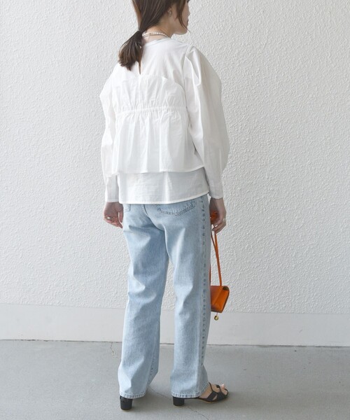 SHIPS(シップス)の「* 〈手洗い可能〉モイスト ブロード ドッキング風 ブラウス 24SS ◇(シャツ/ブラウス・レディース・ライトグリーン/ネイビー/オフホワイト・ONE SIZE)」の19枚目の写真