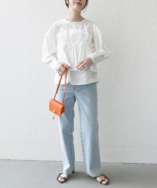 SHIPS(シップス)の「* 〈手洗い可能〉モイスト ブロード ドッキング風 ブラウス 24SS ◇(シャツ/ブラウス・レディース・ライトグリーン/ネイビー/オフホワイト・ONE SIZE)」の20枚目の写真