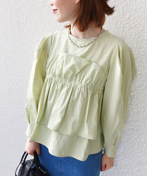 SHIPS(シップス)の「* 〈手洗い可能〉モイスト ブロード ドッキング風 ブラウス 24SS ◇(シャツ/ブラウス・レディース・ライトグリーン/ネイビー/オフホワイト・ONE SIZE)」の21枚目の写真