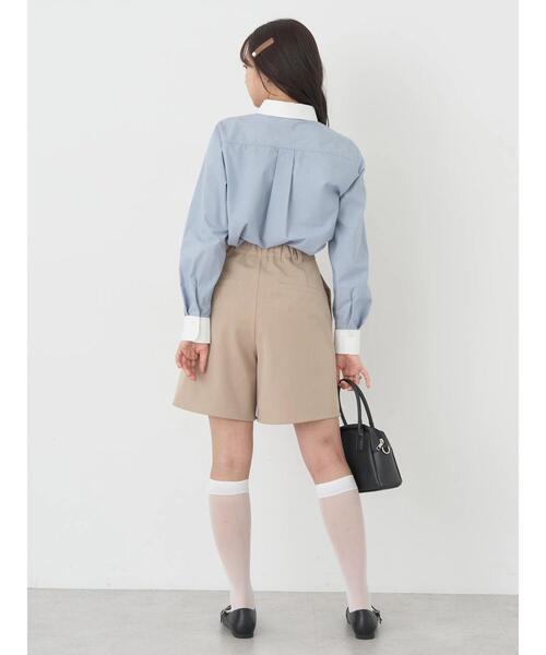 earth music&ecology（アースミュージックアンドエコロジー）の「クレリックシャツ（シャツ/ブラウス・レディース・サックスブルー/ブラック×ホワイト/ストライプ/オフホワイト・FREE）」の5枚目の写真