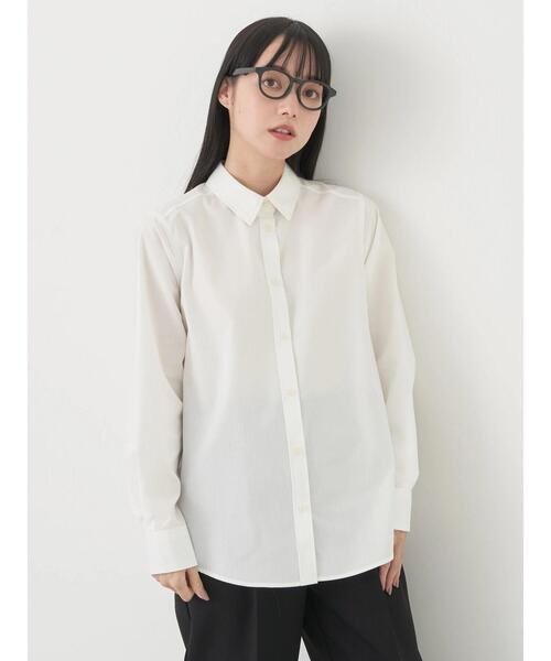 earth music&ecology（アースミュージックアンドエコロジー）の「クレリックシャツ（シャツ/ブラウス・レディース・サックスブルー/ブラック×ホワイト/ストライプ/オフホワイト・FREE）」の6枚目の写真