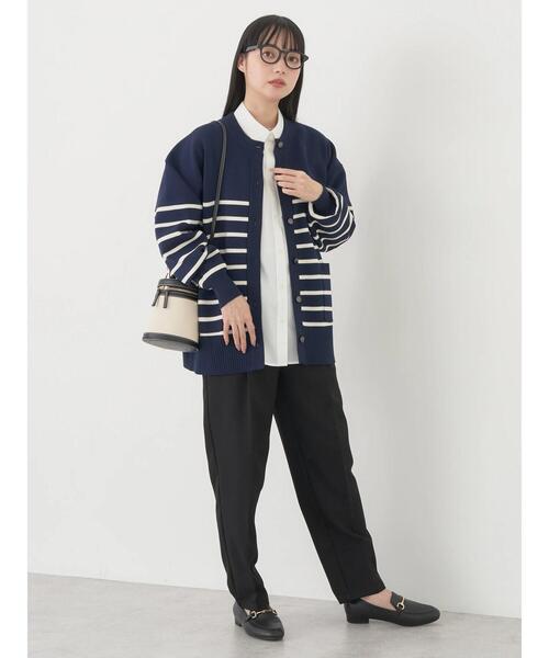 earth music&ecology（アースミュージックアンドエコロジー）の「クレリックシャツ（シャツ/ブラウス・レディース・サックスブルー/ブラック×ホワイト/ストライプ/オフホワイト・FREE）」の7枚目の写真