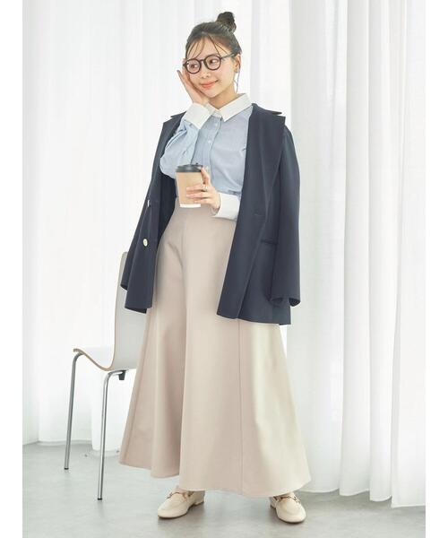 earth music&ecology（アースミュージックアンドエコロジー）の「クレリックシャツ（シャツ/ブラウス・レディース・サックスブルー/ブラック×ホワイト/ストライプ/オフホワイト・FREE）」の12枚目の写真