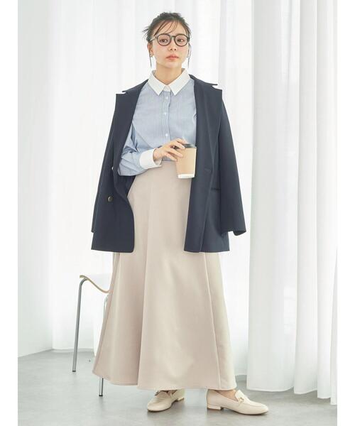 earth music&ecology（アースミュージックアンドエコロジー）の「クレリックシャツ（シャツ/ブラウス・レディース・サックスブルー/ブラック×ホワイト/ストライプ/オフホワイト・FREE）」の13枚目の写真