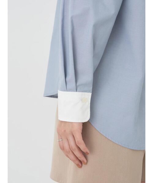 earth music&ecology（アースミュージックアンドエコロジー）の「クレリックシャツ（シャツ/ブラウス・レディース・サックスブルー/ブラック×ホワイト/ストライプ/オフホワイト・FREE）」の21枚目の写真