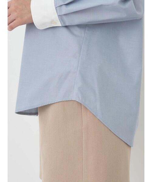 earth music&ecology（アースミュージックアンドエコロジー）の「クレリックシャツ（シャツ/ブラウス・レディース・サックスブルー/ブラック×ホワイト/ストライプ/オフホワイト・FREE）」の22枚目の写真