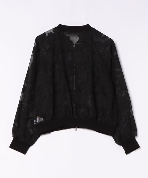Q（キュー）の「ジャガードシアーブルゾン（ブルゾン・レディース・ブラック/アイボリー・MEDIUM）」の8枚目の写真