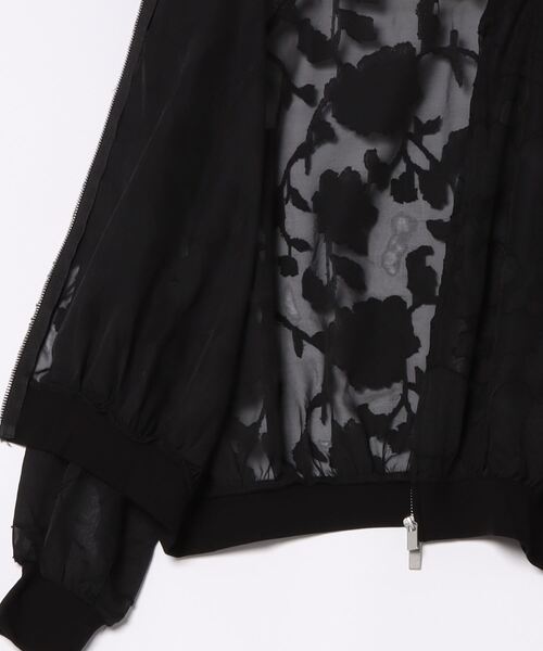 Q（キュー）の「ジャガードシアーブルゾン（ブルゾン・レディース・ブラック/アイボリー・MEDIUM）」の7枚目の写真