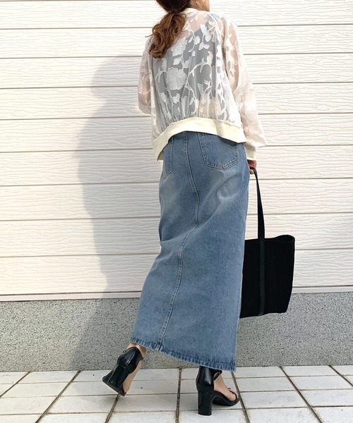 Q（キュー）の「ジャガードシアーブルゾン（ブルゾン・レディース・ブラック/アイボリー・MEDIUM）」の12枚目の写真