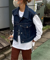 feepur by saya | フリンジデニムベスト(ベスト)