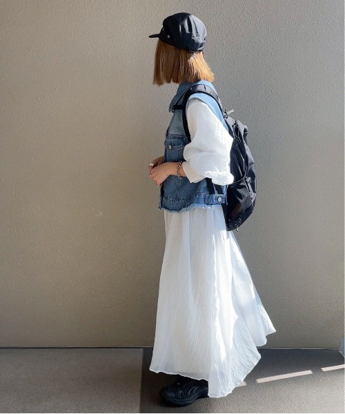 feepur by saya（フェピュールバイサヤ）の「フリンジデニムベスト（ベスト・レディース・ブラック/グレー/カーキ/ブルー/ネイビー・MEDIUM）」の13枚目の写真