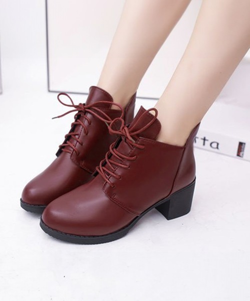 Miniministore(ミニミニストア)の「レースアップ ブーティ レディース(ブーツ・レディース・ブラック/ワインレッド・24.5cm/24.0cm/23.5cm/23.0cm/25.0cm)」の9枚目の写真