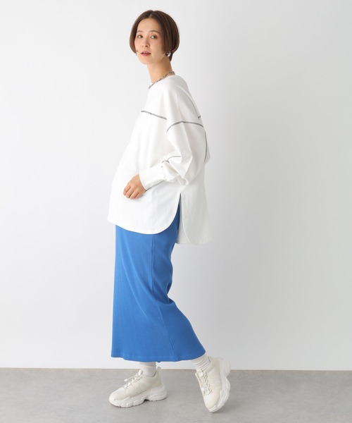 LEPSIM(レプシィム)の「【産前・産後対応】マタニティ/配色裏毛プルオーバー 105200(マタニティウェア/グッズ・レディース・ブラック/グレー/オフホワイト・FREE)」の5枚目の写真