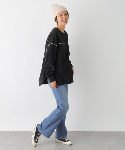 LEPSIM(レプシィム)の「【産前・産後対応】マタニティ/配色裏毛プルオーバー 105200(マタニティウェア/グッズ・レディース・ブラック/グレー/オフホワイト・FREE)」の10枚目の写真