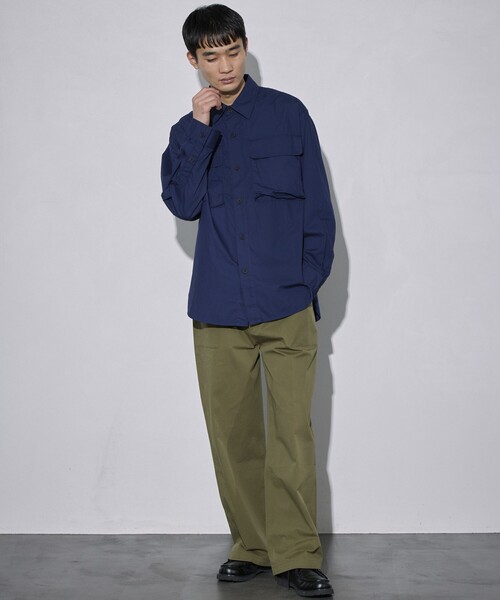 Firsthand（ファーストハンド）の「Firsthand/ファーストハンド ミリタリーシャツ / レギュラーカラーシャツ（シャツ/ブラウス・メンズ・ネイビー/ブラック・L/M）」の13枚目の写真