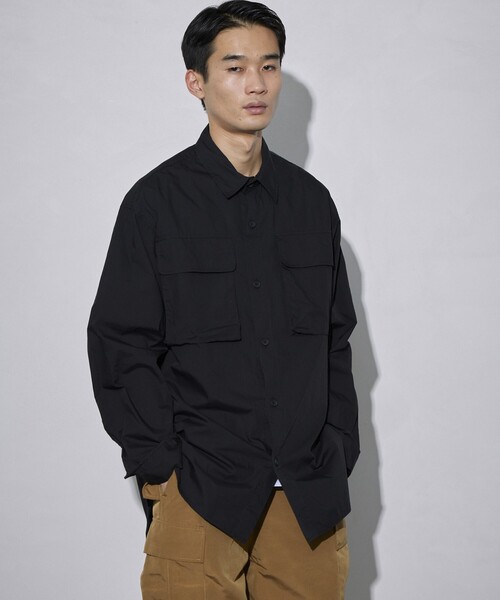 Firsthand（ファーストハンド）の「Firsthand/ファーストハンド ミリタリーシャツ / レギュラーカラーシャツ（シャツ/ブラウス・メンズ・ネイビー/ブラック・L/M）」の3枚目の写真