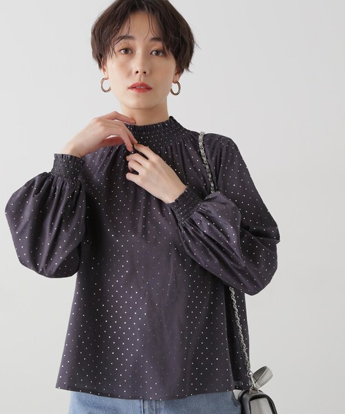N.（N. Natural Beauty Basic）（エヌエヌナチュラルビューティーベーシック）の「◆箔ドットシャーリングブラウス（シャツ/ブラウス・レディース・ブラック系その他/ホワイト系その他・MEDIUM）」の16枚目の写真